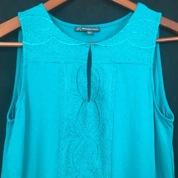 Adrianna Papell | Solid Sleeveless Shark Bite - Picture 2 of 7